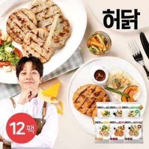 허닭 그릴 닭가슴살 스테이크 100g 6종 (12개)_이미지