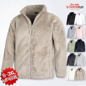 홈런 에코 플러피 플리스 풀 집업 WS9585 남여공용 퍼 양털 남자 후리스 남성 빅사이즈 캐주얼 보아털_이미지