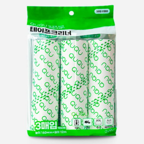 QUQU 돌돌이 테이프클리너 12m 3롤 (1개)_이미지