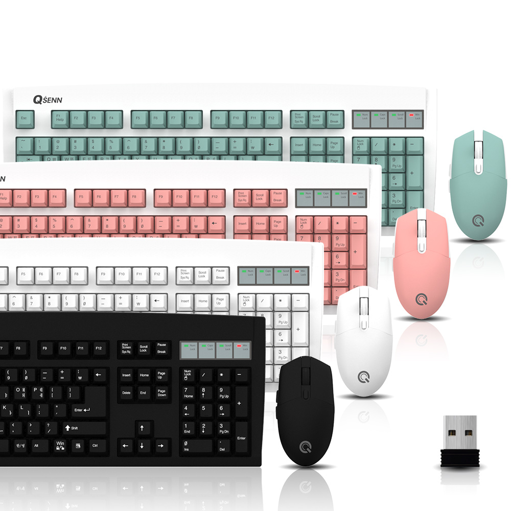 QSENN MK350 무선 키보드 마우스 세트 (블랙)_이미지