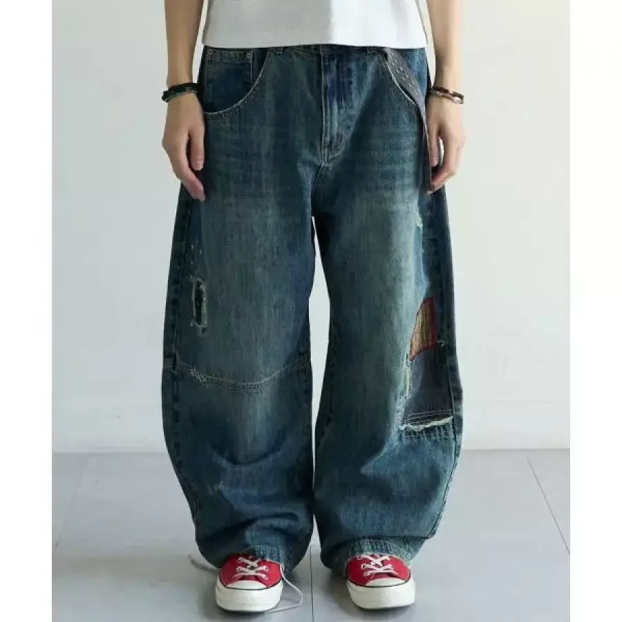 메인부스 MAINBOOTH Repaired Denim PantsBLUE MBBFS1LPU02BL 176851_이미지