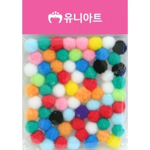 유니아트 만들기 재료 퐁퐁 15mm 혼합 약10g WFFKQZ0