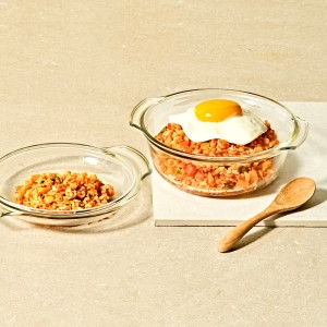 <b>글라스락</b> <b>렌지</b><b>쿡</b> 코지밀크 볶음밥 덮밥용 1.03L + 유리캡