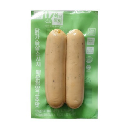 허스델리 육식토끼 닭가슴살 소시지 매운청양고추맛 120g (50개)