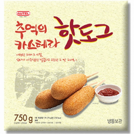 오뗄 추억의 카스테라 핫도그 10개입 750g