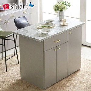 e스마트 아젠 LPM 그레이 수납 홈바 아일랜드식탁 (의자별도)