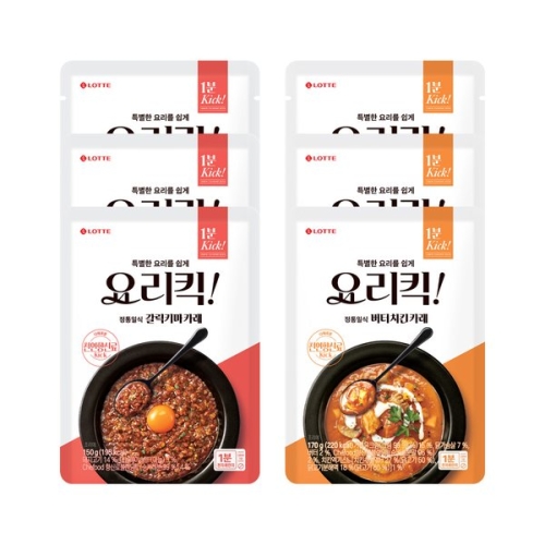 롯데푸드 쉐푸드 요리킥 버터치킨카레 170g (6개)