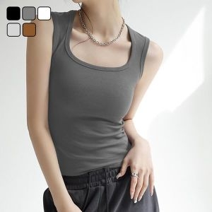 리빌모아 여자 베이직 스퀘어넥 내장캡 무지 나시 티셔츠 DMSW-TS5-SDD175