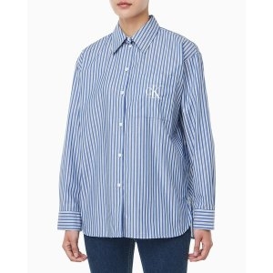 캘빈클라인 캘빈클라인진 여버튼 다운 코튼 셔츠 44D170G-ZNX