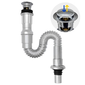 자동팝업 트랩 일체형 세면대배수관