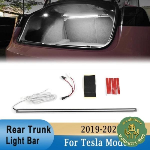 테슬라 모델 3 2019-2022 자동차 리어 트렁크 지능형 라이트 바 스트립 12V LED 램프 튜브 실내 장식