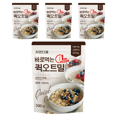 자연다움 바로먹는 퀵 오트밀 (500g,4개)_이미지