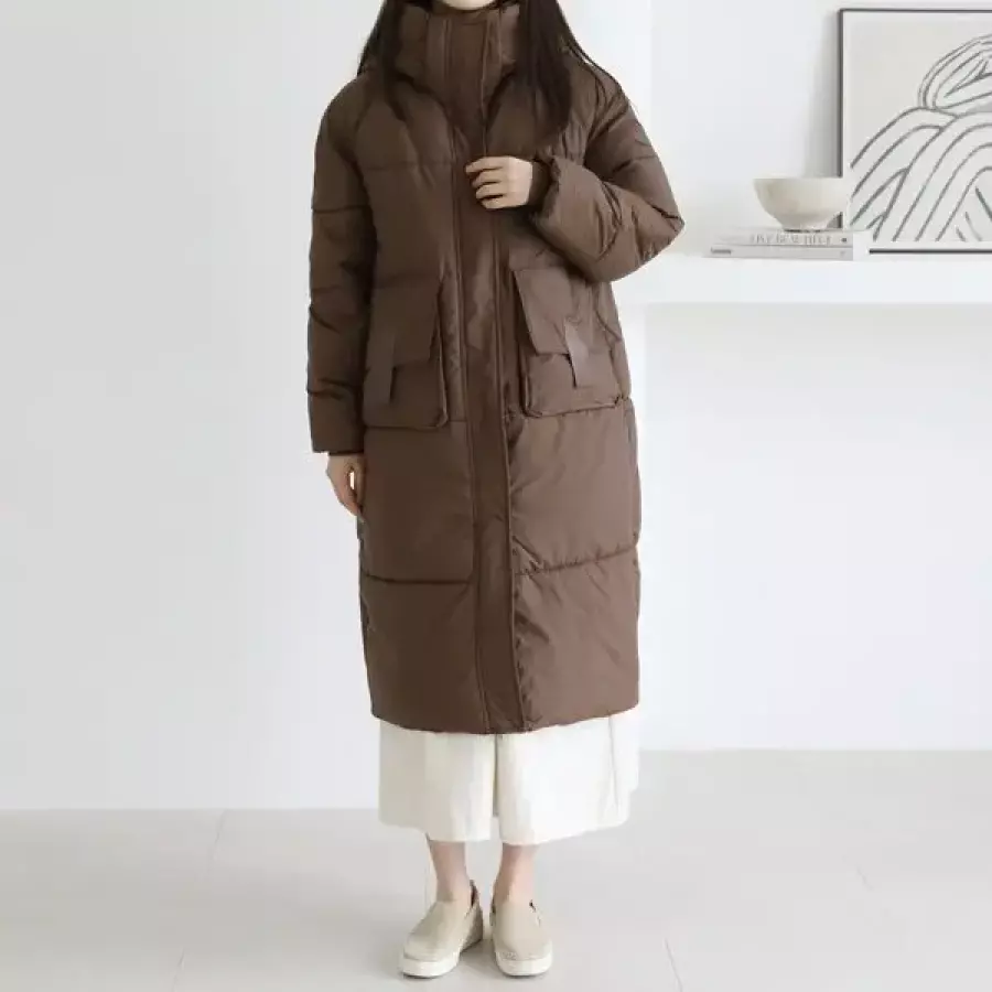 바네사빈 후드 건빵포켓 롱패딩 자켓 점퍼 v00947