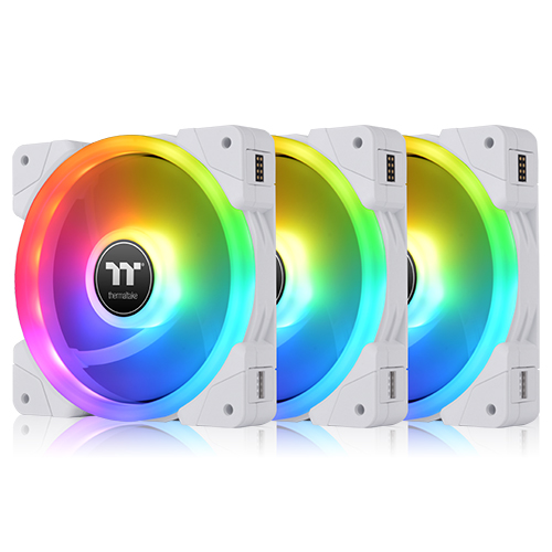 써멀테이크 SWAFAN EX12 RGB 라디에이터 팬 TT 프리미엄 에디션 (컨트롤러/3팩, 화이트)_이미지