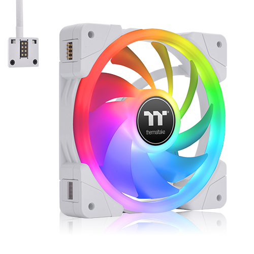 써멀테이크 SWAFAN EX12 RGB 라디에이터 팬 TT 프리미엄 에디션 (컨트롤러/3팩, 화이트)_이미지