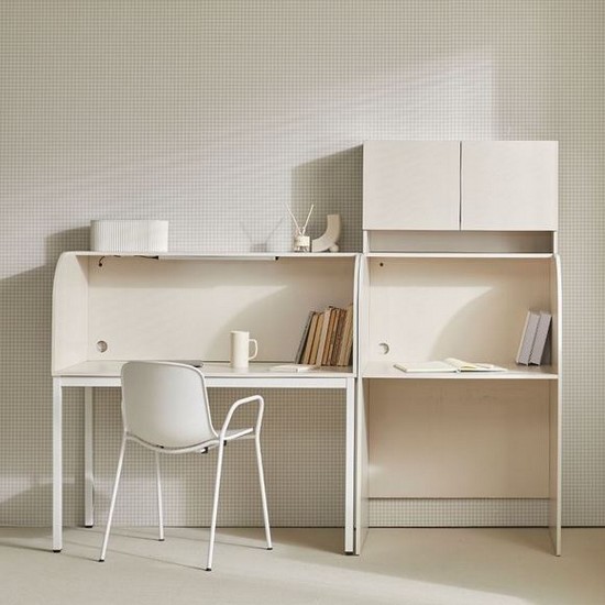 장인가구 토모 집중력 철제형 독서실 책상+LED조명 (1200x600)_이미지