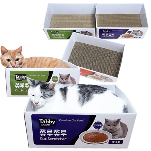 테비토퍼 테비 쮸루쮸루 박스 고양이 스크래쳐 헤어볼