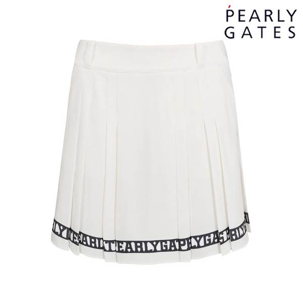 파리게이츠 로고 테이핑 플리츠 큐롯 스커트 521E1PC202_WH