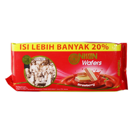 Monde Mahkota Biskuit NISSIN 니신와퍼 딸기맛 132g (1개)