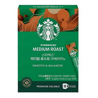 <b>스타벅스</b> 미디엄 로스트 <b>아메리카노</b> 10개입