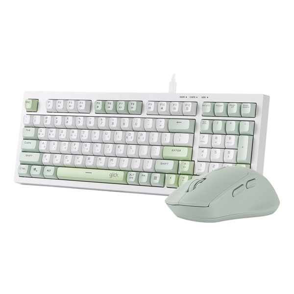 지클릭커 OFFICEPRO OPS60 사일런스 M 다쿠아즈 98 키보드 마우스 세트 (Greenwich)_이미지