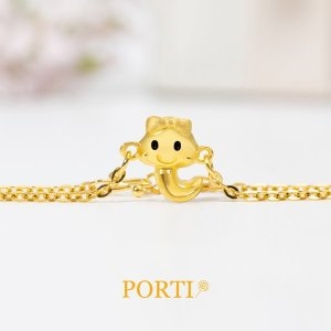 뽀르띠 뱀띠 뱀 리본 체인 돌팔찌 1.875g (1개)