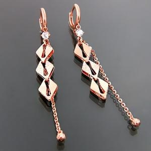 아이비골드 14K 세련된 별 달 원터치 큐빅 귀걸이 lov-10497e_이미지