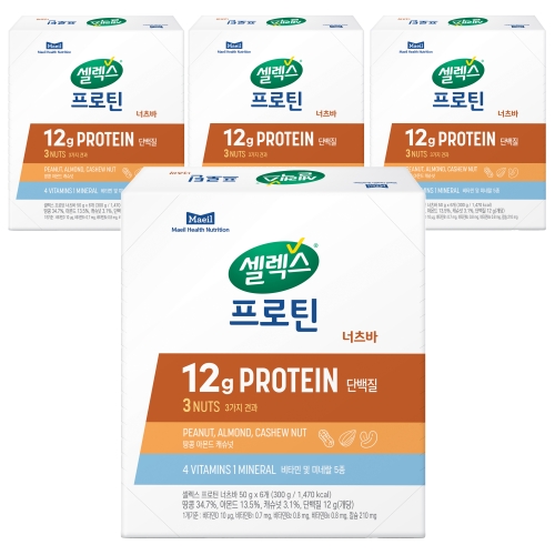 셀렉스 프로틴 너츠바 300g 4개_이미지