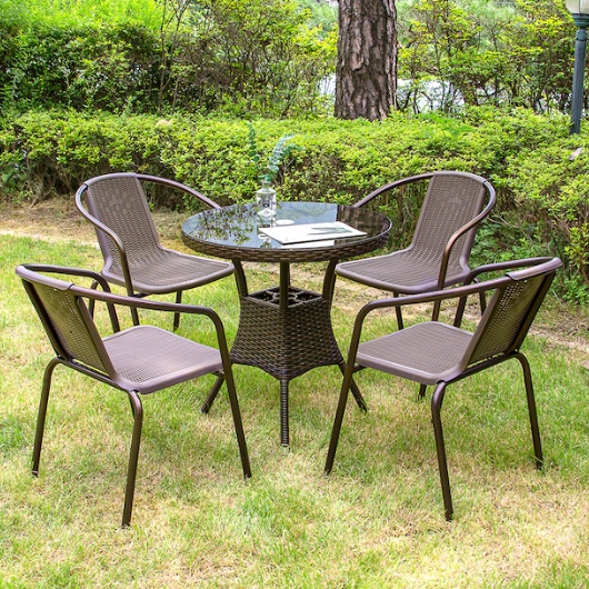 위드퍼니처  NEW 메이드 원형 야외 테이블 700 (49번의자4개)