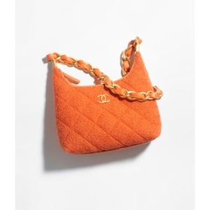 샤넬 스몰 호보백 울 트위드 오렌지 금장 AS4922 B17444 NY724_이미지