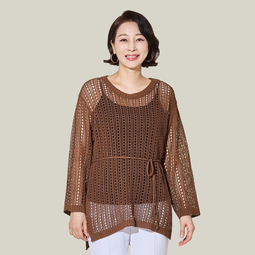 마담엘레강스 아일릿 크로쉐 니트 풀오버 K252BL11