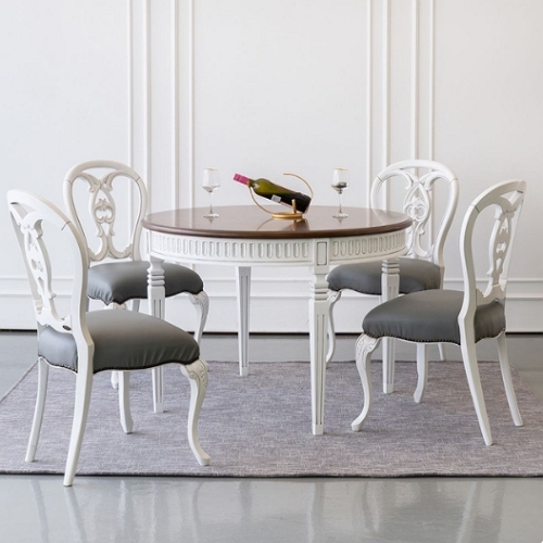 소피아엘렌 릴리 원형 프렌치 엔틱 원목 식탁 1100