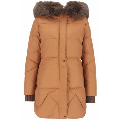 지센 블루 폭스퍼 니트 카라 구스 다운 LSDWKB51 (CA, 카멜)_이미지