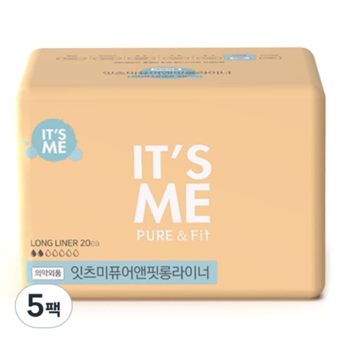 잇츠미 퓨어앤핏 롱라이너 20개 (5팩(100개))_이미지