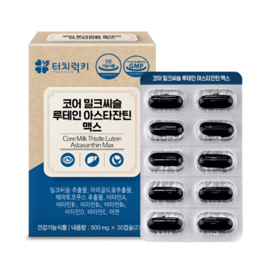 터치럭키 코어 밀크씨슬 루테인 아스타잔틴 맥스 30캡슐 (4개)