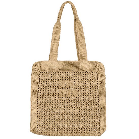 미우미우 내추럴 크로켓 라피아 토트백 5BG230 2DO1 F0018