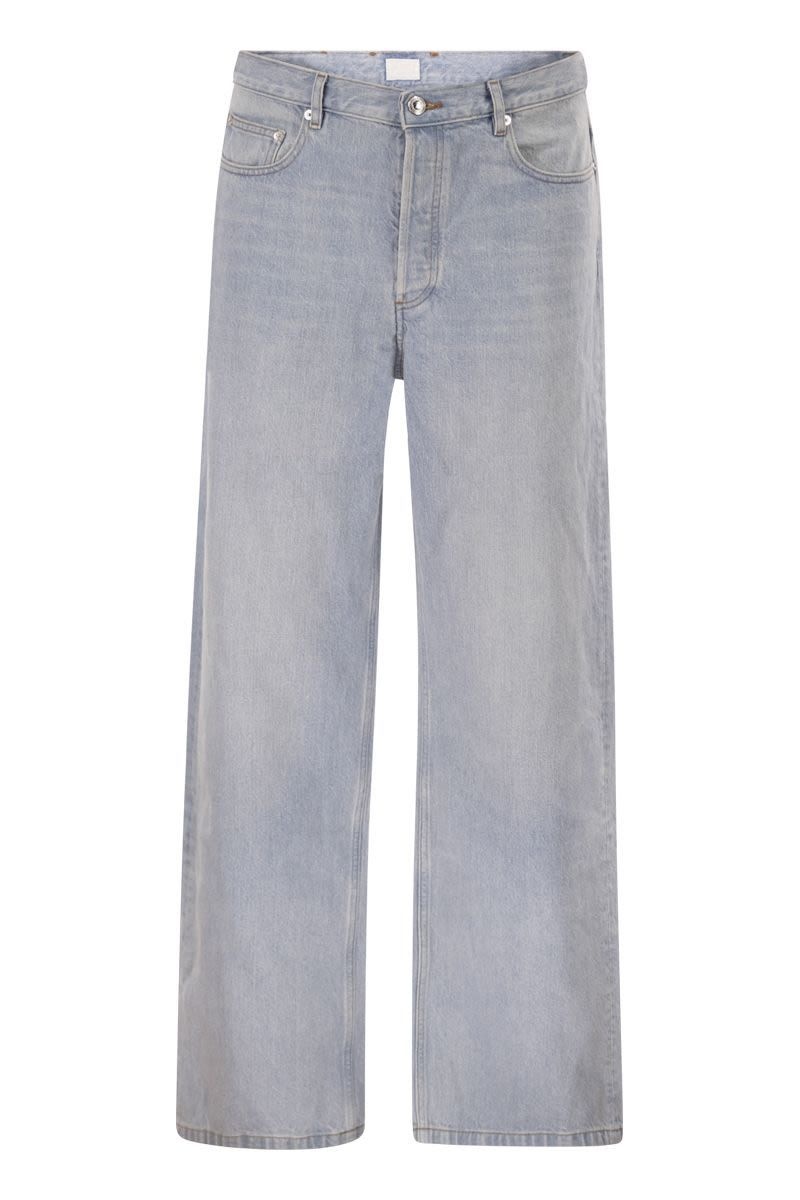 아페쎄 Washed 코튼 데님 와이드-레그 jeans COHOAH09182IAB_이미지