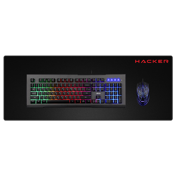 앱코 <b>HACKER</b> KM700 게이밍 키보드 마우스 장패드 세트