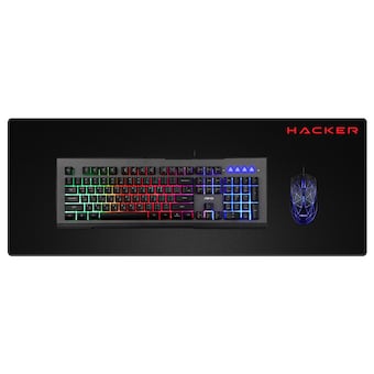 앱코 <b>HACKER</b> KM700 게이밍 키보드 마우스 장패드 세트
