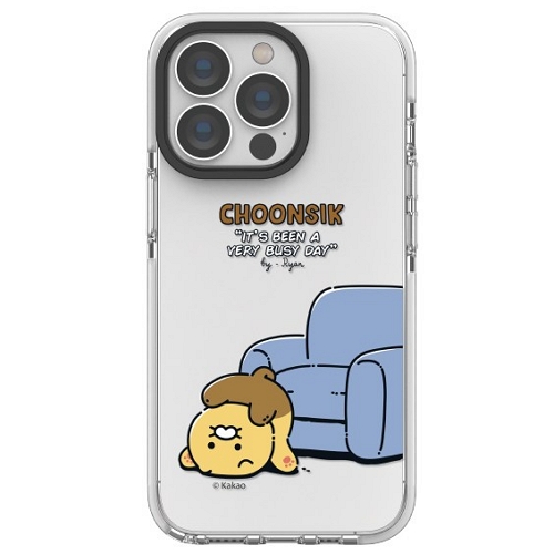 아이콘스 카카오프렌즈 아이폰13 프로 맥스 춘식이 카툰 하루 투명 라인케이스_이미지