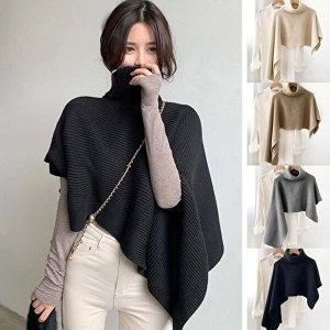  셀러허브 JHQS78TR_4B여성 언발란스 숄 디자인 소재 예쁜 케이프