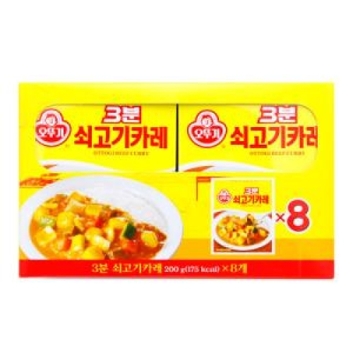 오뚜기 3분 쇠고기 카레 200g (8개)