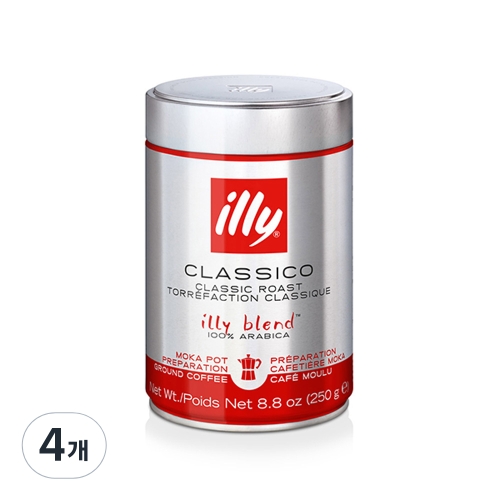 일리 클라시코 모카 분쇄 커피 모카포트 250g 4개_이미지