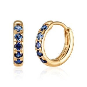 14K 그라벨 듀오 사파이어 원터치 링 귀걸이 한쌍 SNE41479