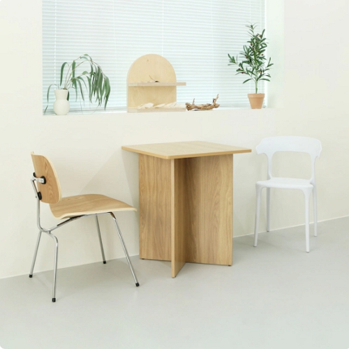 우드레이 홈카페 사각 식탁 600 (의자별도)_이미지