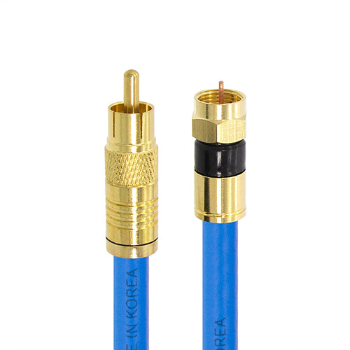 탑라인에이치디 솔탑 골드 RCA TO RF 블루 TV 동축 케이블 (SOLTOP-834, 30m)_이미지