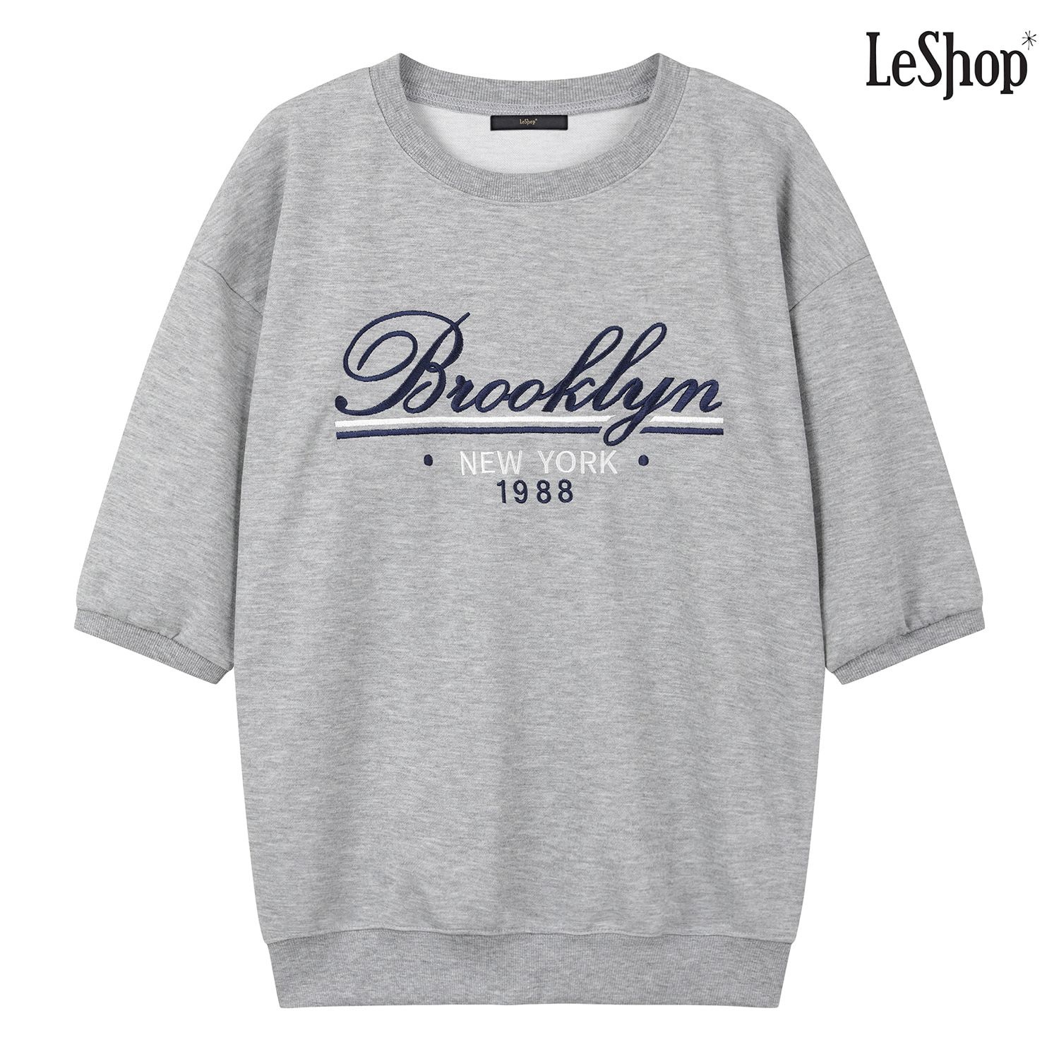 브루클린 레터링 반팔 맨투맨 티셔츠 DQ2LW006A