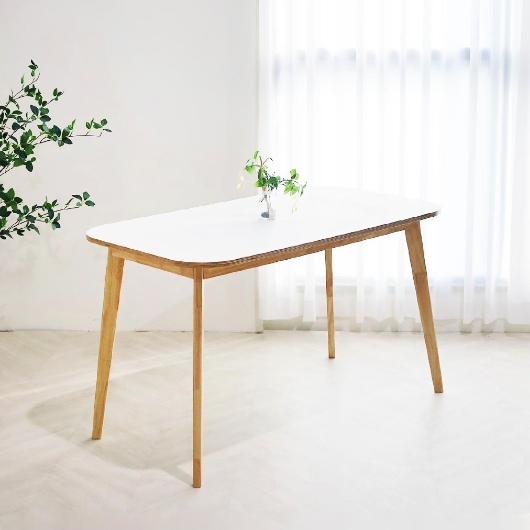 일루일루 포포 쿠션 스퀘어 HPL 라미네이트 원목 식탁 1200 (의자4개)_이미지