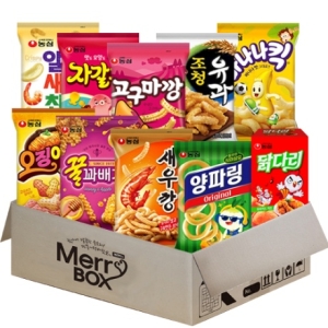 농심 스낵세트 10종 새우깡+꿀꽈배기+오징어집+양파링+고구마깡+조청유과+알새우칩+닭다리+바나나킥+자갈치 스낵세트 10종 1세트_이미지