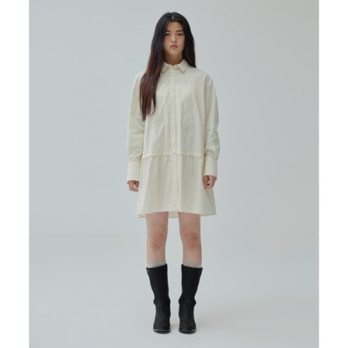 커버낫 COVERNAT WOMAN 우먼 셔링 셔츠 미니 원피스 Ivory CO2403OP70IV 553842_이미지